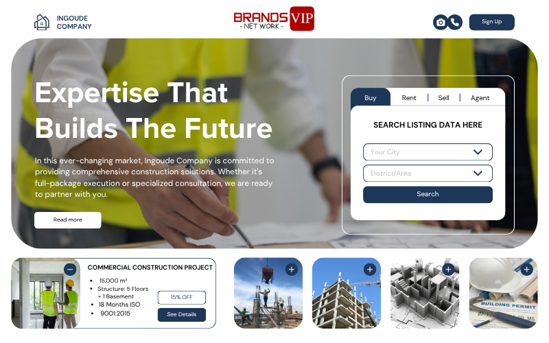 Mẫu 1 thiết kế website cho công ty xây dựng