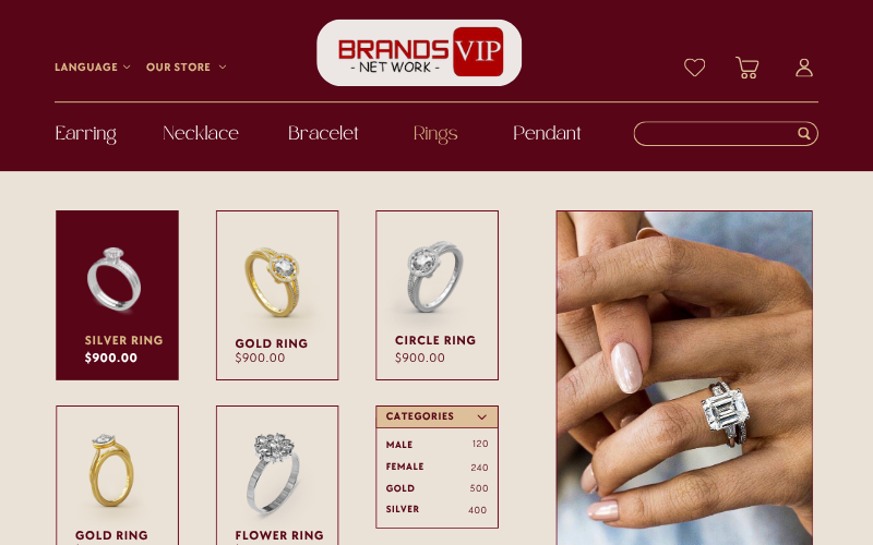 Mẫu 1 thiết kế website trang sức