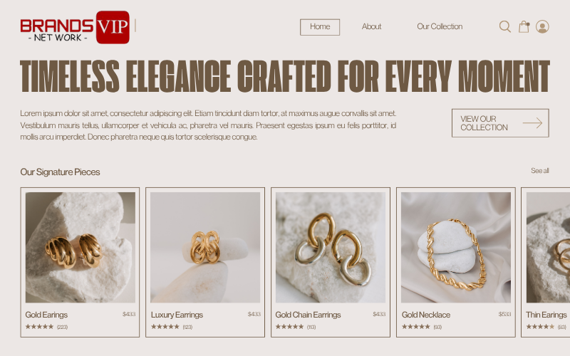 Mẫu 2 giao diện web trang sức