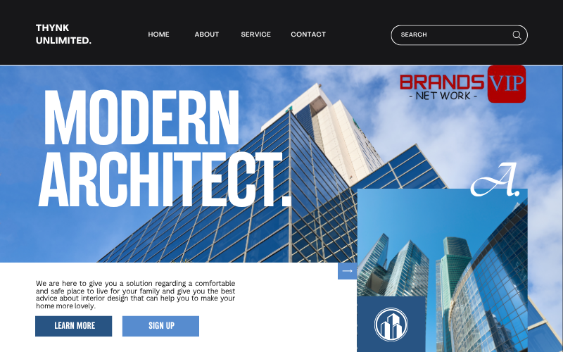 Mẫu 1 thiết kế website kiến trúc